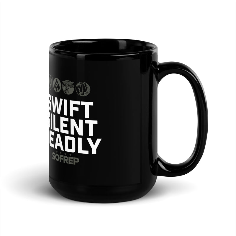 Swift Silenty Deadly Motto 15oz Black Glossy Mug