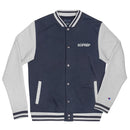 SOFREP Embroidered Champion Bomber Jacket - White Logo The Loadout Room Navy/ Oxford Grey S 
