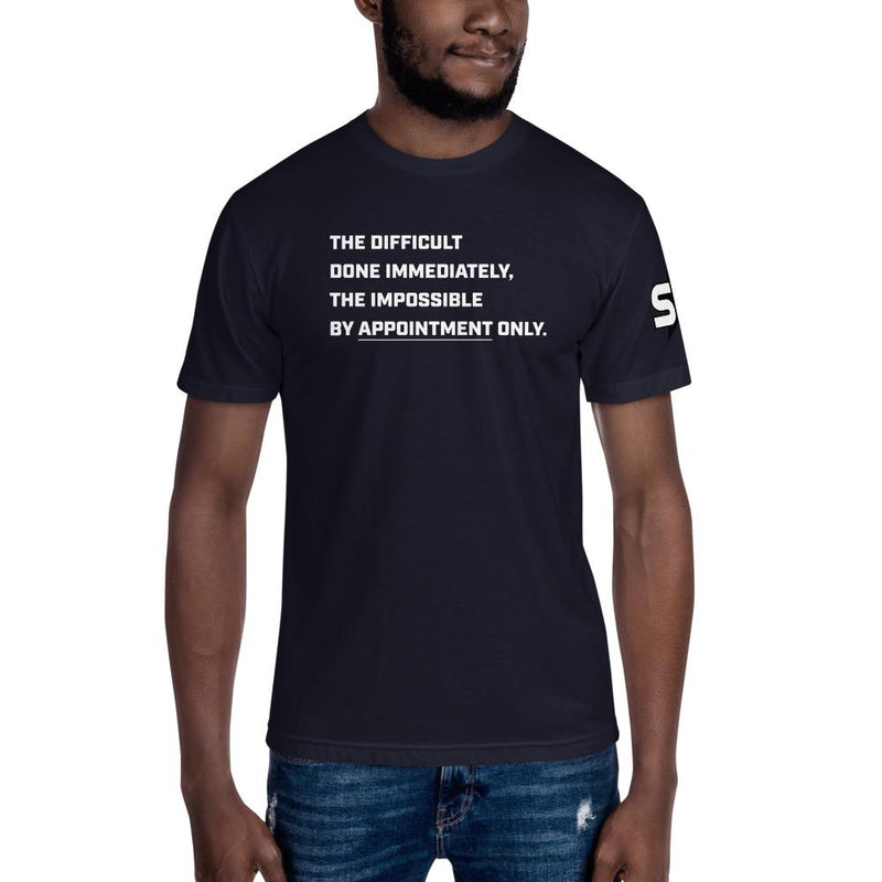 The Difficult done immediately - Unisex Crew Neck Tee T-Shirts SOFREP Store Navy S 