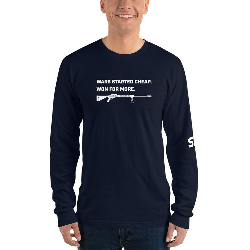 Wars started cheap, won for more - Long sleeve t-shirt SOFREP Store Navy S 